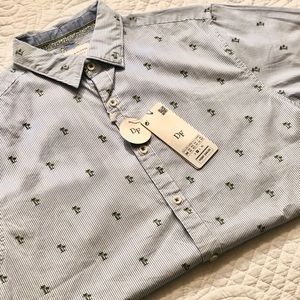 Button down ‘Denim & Flower’ shirt sleeve shirt
